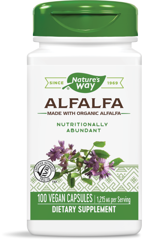 Nature's Way Alfalfa Leaves За хормонален баланс и регулиране на холестерола 405 мг 100 капсули