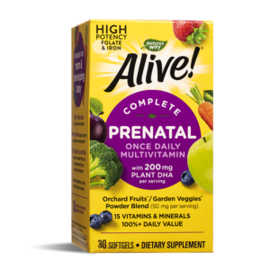 Nature's Way Alive! Complete Prenatal Multivitamin Алайв! Мултивитамини за бременни и кърмещи жени (с растителна DHA) 30 софтгел капсули