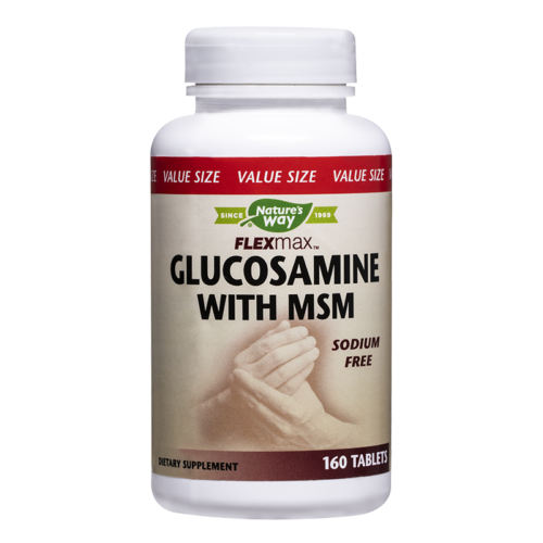 Nature's Way Flexmax Glucosamine with MSM Глюкозамин Сулфат и МСМ За здрави кости, хрущяли и стави 877 mg 160 таблетки
