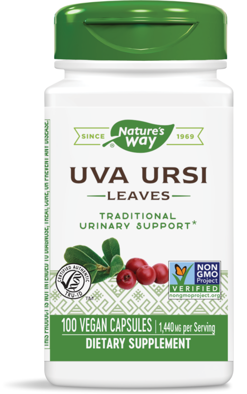 Nature's Way Uva Ursi Leaves Мечо грозде за здрави бъбреци 480мг 100 капсули