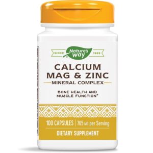 Nature's Way Calcium + Magnesium + Zinc Калций, Магнезий и Цинк За здрави кости и клетъчна репродукция100 капсули