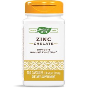 Nature's Way Zinc Chelate Цинк (хелат) За жизнен тонус и нормален метаболизъм 100 капсули