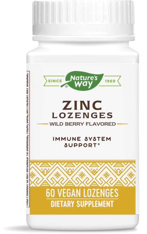 Nature's Way Zinc Lozenges Цинк с Ехинацея и Витамин С 60 таблетки за смучене