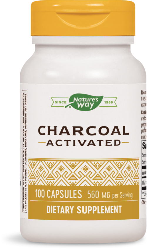 Nature's Way Charcoal Activated Активен въглен 280 mg, 100 капсули