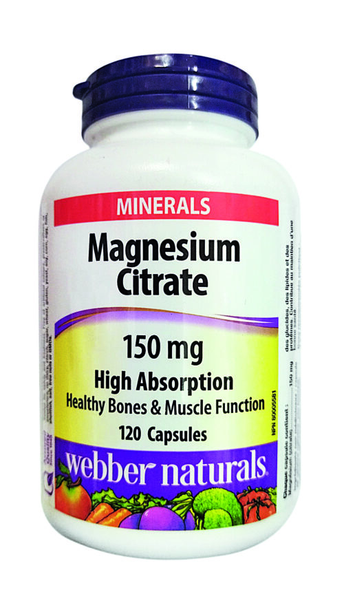 Webber Naturals Магнезий (Цитрат) High Absorption 150 mg Magnesium Citrate 120 капсули